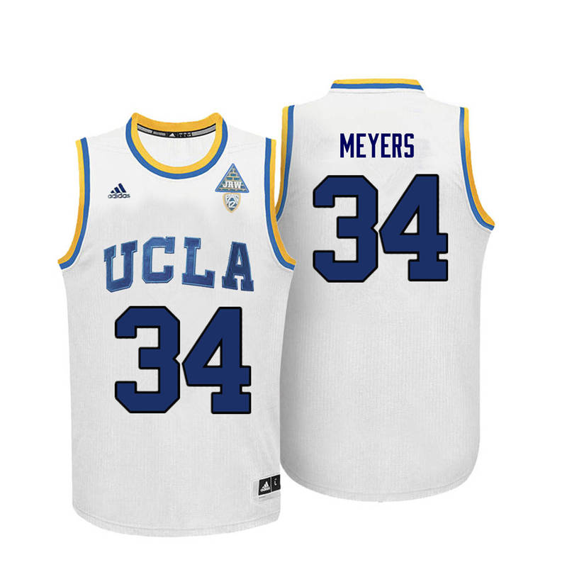 Men UCLA Bruins #34 Dave Meyers College Basketball Jerseys-White